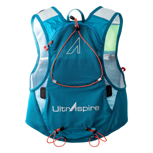 Back view of UltrAspire Alpha 5.0 blue race vest