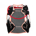 Front/chest view of UltrAspire Astral 5.0 race vest in black/coral