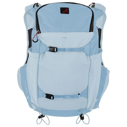 Back view of a blue UltrAspire Traverse hydration pack